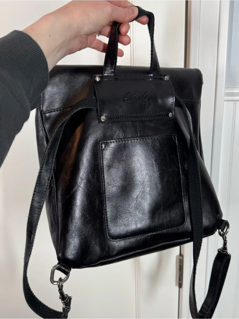 Patricia Nash‎ Luzille Heritage Black Leather Backpack Convertible Tote